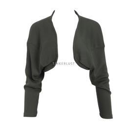 Popoluca X VA Makeup Artist Dark Green Cropped Cardigan