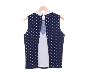 This Is April Dark Blue Polkadot Sleeveless
