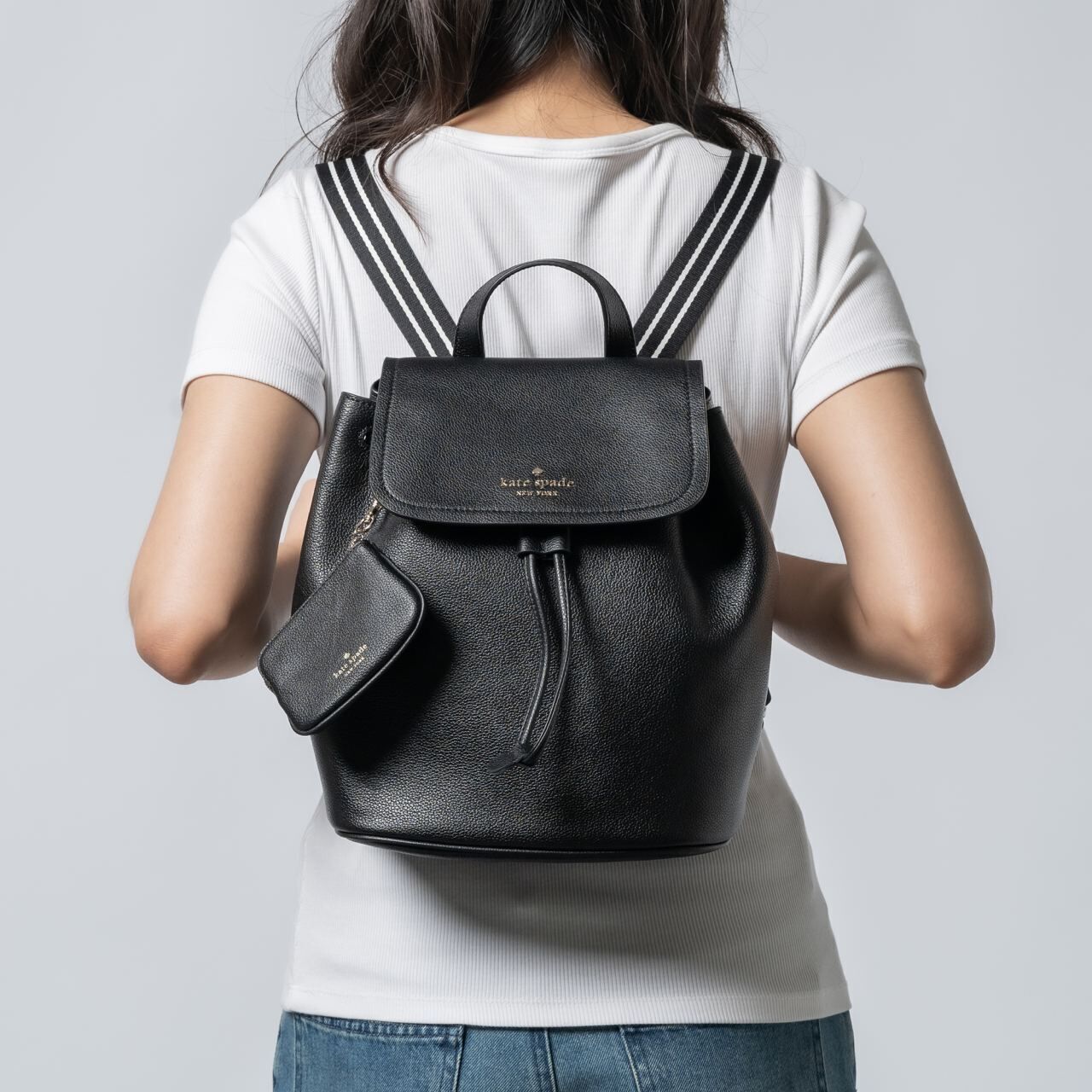 tas backpack Kate Spade Rosie Medium Flap Backpack Black