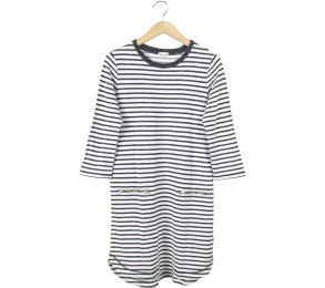 GAP White And Black Striped Midi Dress