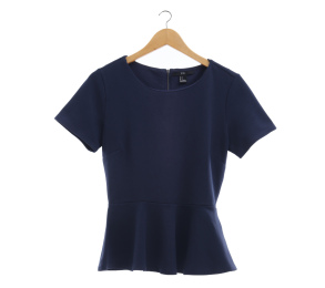 Forever 21 Navy Peplum Blouse