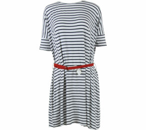 Stradivarius White And Dark Blue Mini Dress