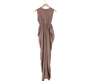 Treimee Brown Sleeveless Long Dress