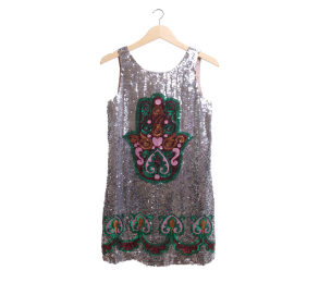 Manoush Silver Sequins Mini Dress