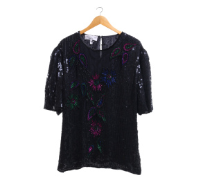 Reine Seide Black Sequins Blouse