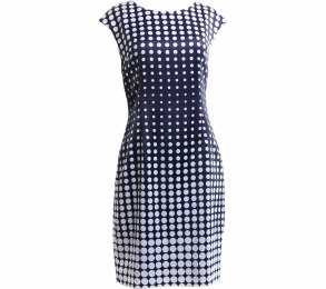 Cosateone Dark Blue Polka Dot Midi Dress