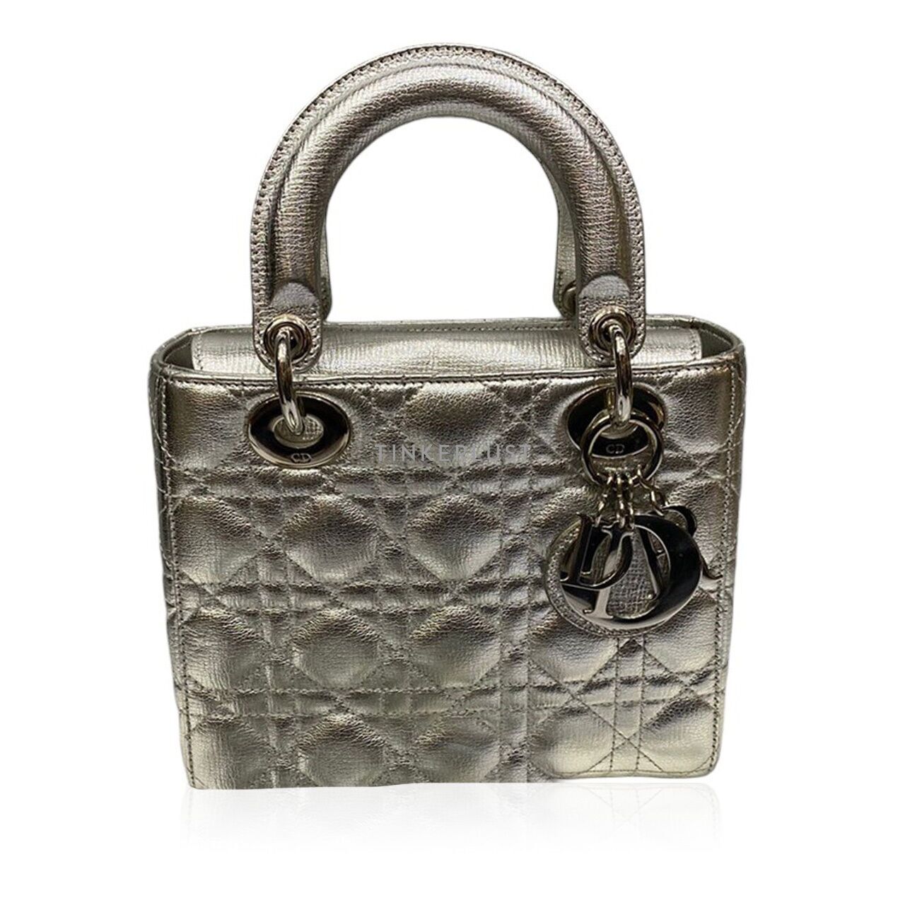 tas satchel Christian Dior Lady Dior Small Pin Silver 2018 SHW Satchel Tinkerlust