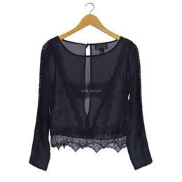 H&M Black See Trought Blouse