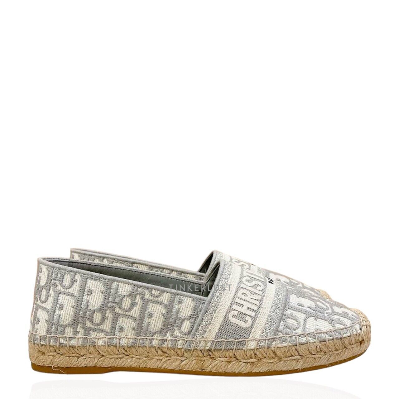 sepatu flats Christian Dior Espadrilles Oblique Grey Flats Tinkerlust