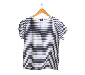 Olin's Closet Off White And Black Striped Blouse