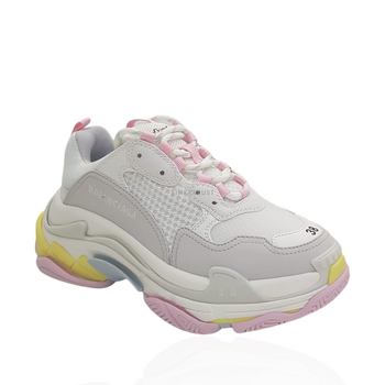 sepatu sneakers Balenciaga Triple S White Pink Yellow Sneakers Tinkerlust