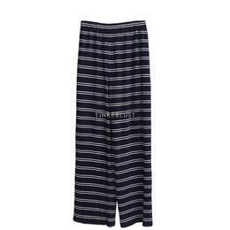 Shop At Velvet Black & White Stripes Pleated Long Pants