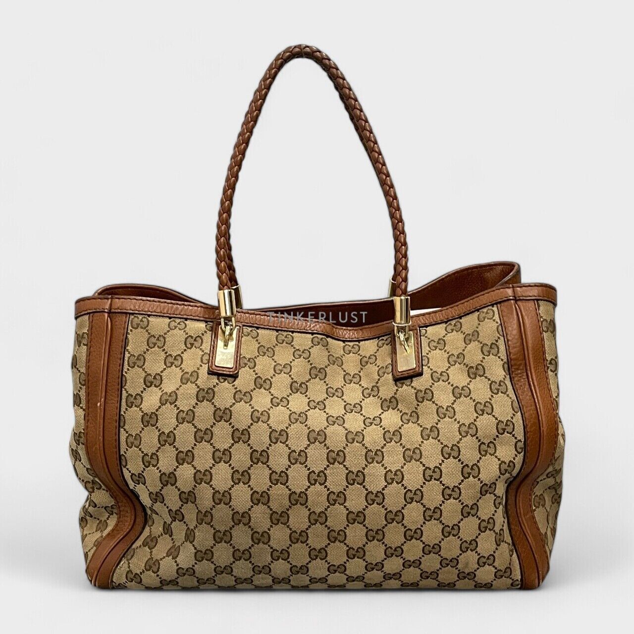 tas tote bag Gucci Monogram Bella Brown Canvas GHW Tote Bag Tinkerlust