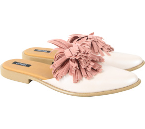 Chiel Pink Fringe Sandals