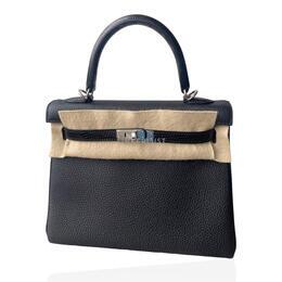 Hermes Kelly 25 Black Togo & Lizard Touch #Z SHW Handbag