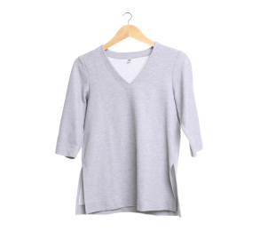 Uniqlo Grey V-Neck Blouse