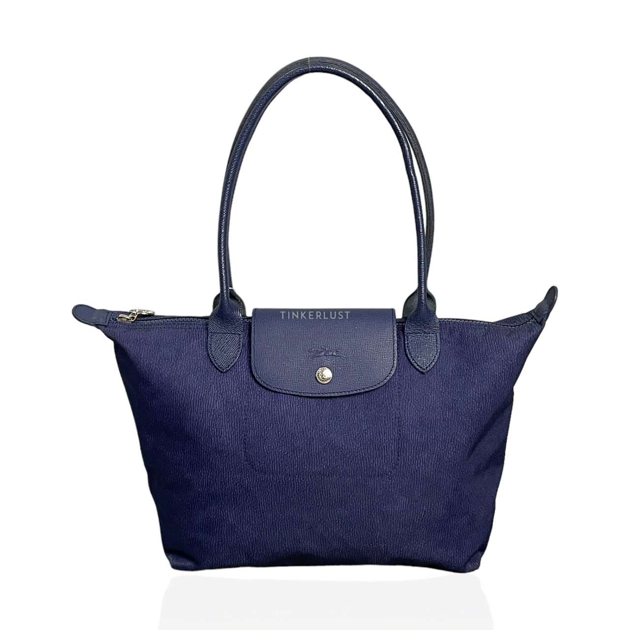 tas tote bag Longchamp Le Pliage Jeans Small Blue Tote Bag Tinkerlust