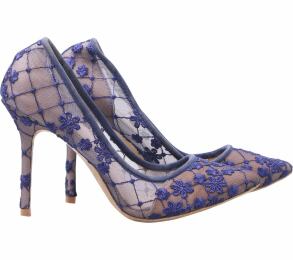 Ittaherl Dark Blue Lace Heels