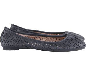 Rubi Black Perforated Flats Shoes