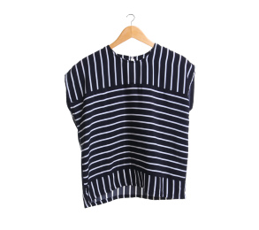 Cotton Ink Black Striped Sleeveless