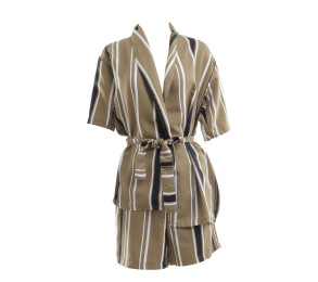Morningsol Green Striped With Strap Two Piece