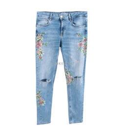 Zara Blue Jeans Floral Printed Long Pants