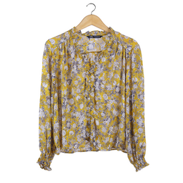 Zara Mustard Floral Blouse