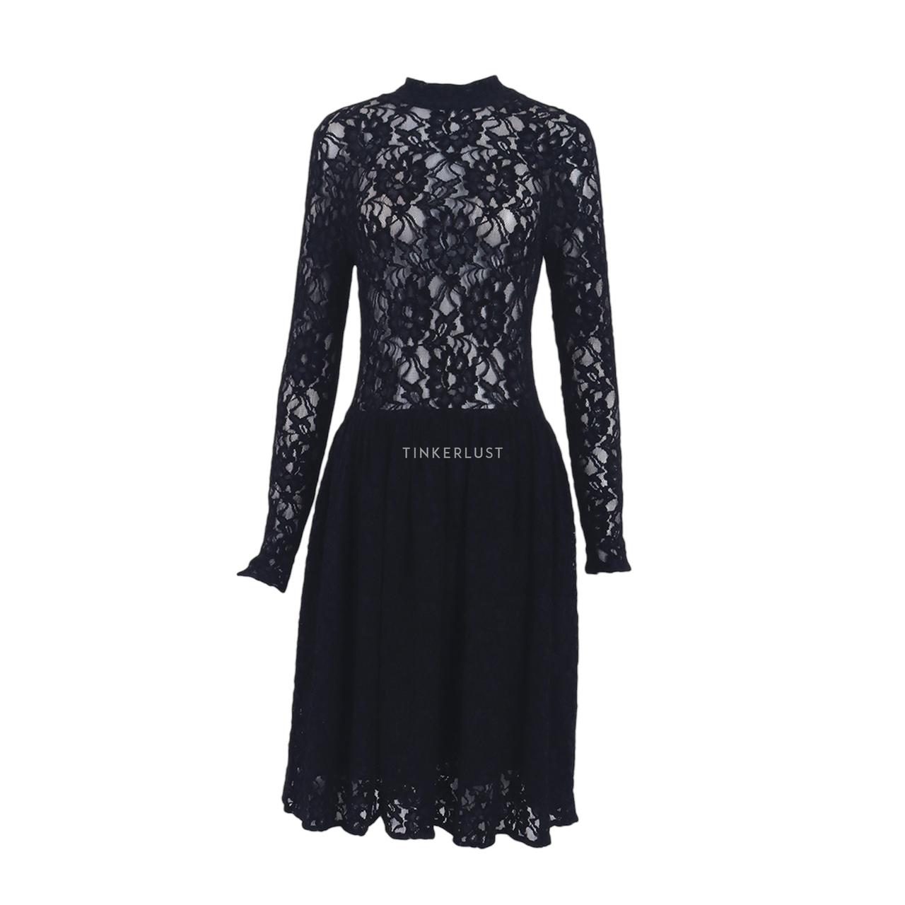 Zara black lace midi hot sale dress