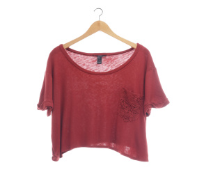 Forever 21 Burnt Orange Crop Blouse