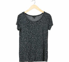 H&M Black And Grey Leopard Blouse