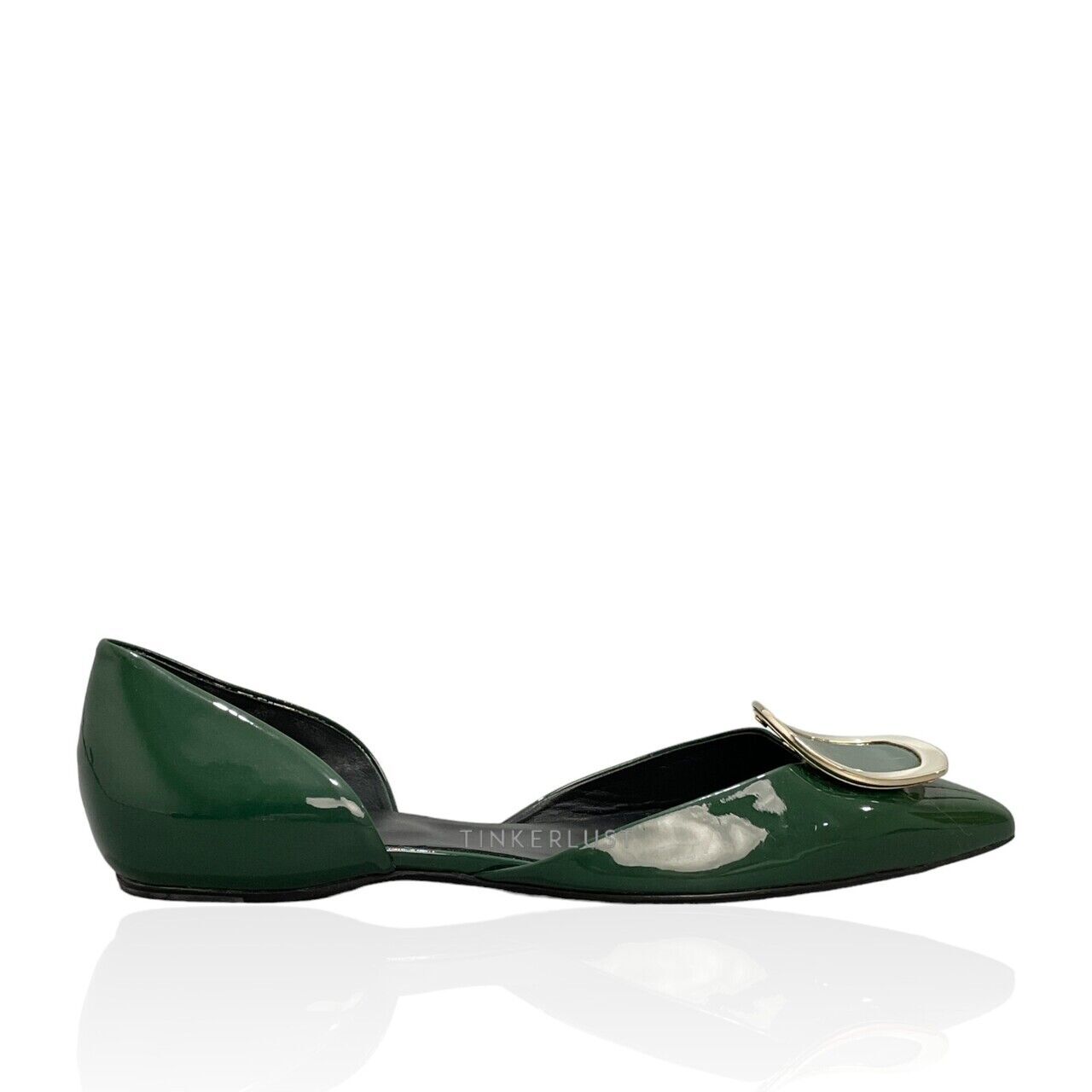 sepatu flats Roger Vivier Chip D orsay Emerald Patent Flats Tinkerlust