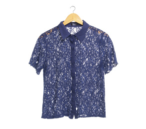 Zalora Navy Lace Shirt