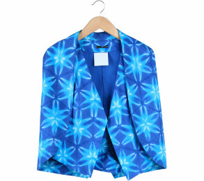 Amanda Hartanto Blue Patterned Outerwear