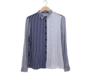 Zara Dark Blue and White Striped Shirt