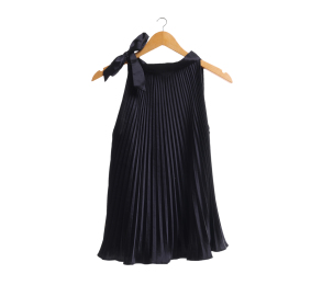Chic Simple Black Pleated Sleeveless