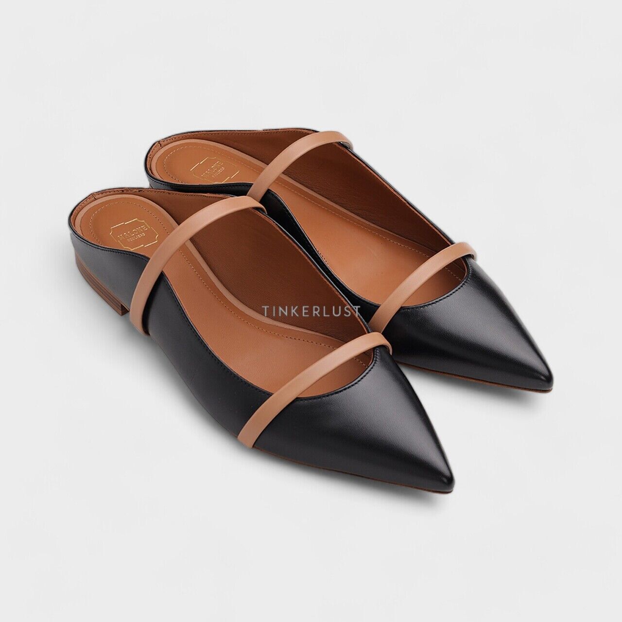 sepatu flats Malone Souliers in Black/Nude Maureen Mules
