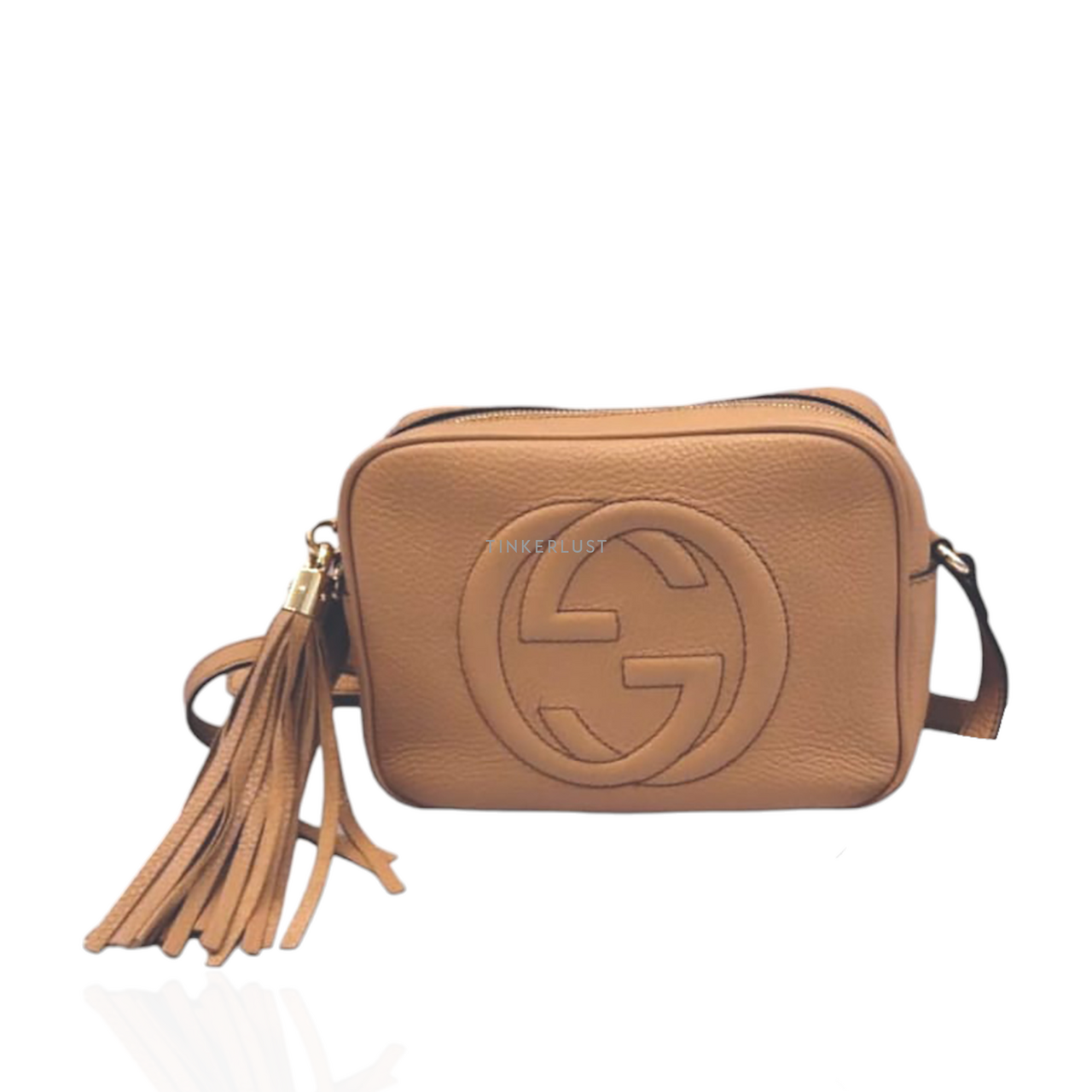 tas sling bag Gucci Soho Disco Small Rose Beige Leather Sling Bag