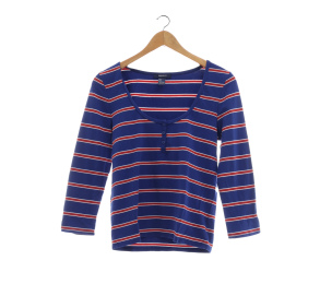 Forever 21 Blue & Red Striped T-Shirt