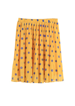 Body and Soul Yellow And Blue Polka Dot Pleated Skirt