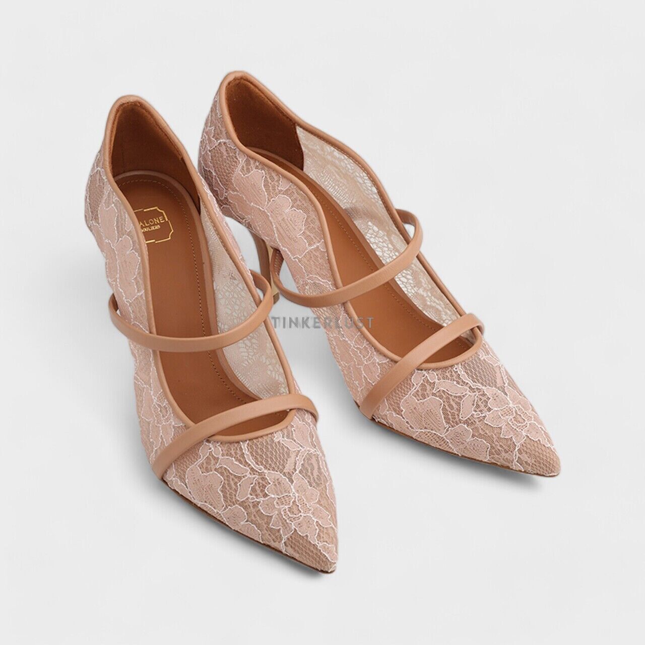 sepatu heels Malone Souliers Maureen Lace Heeled Pumps 70mm