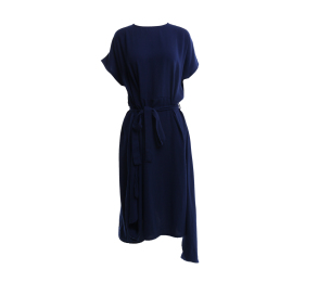 Cotton Ink Black Collar Midi Dress