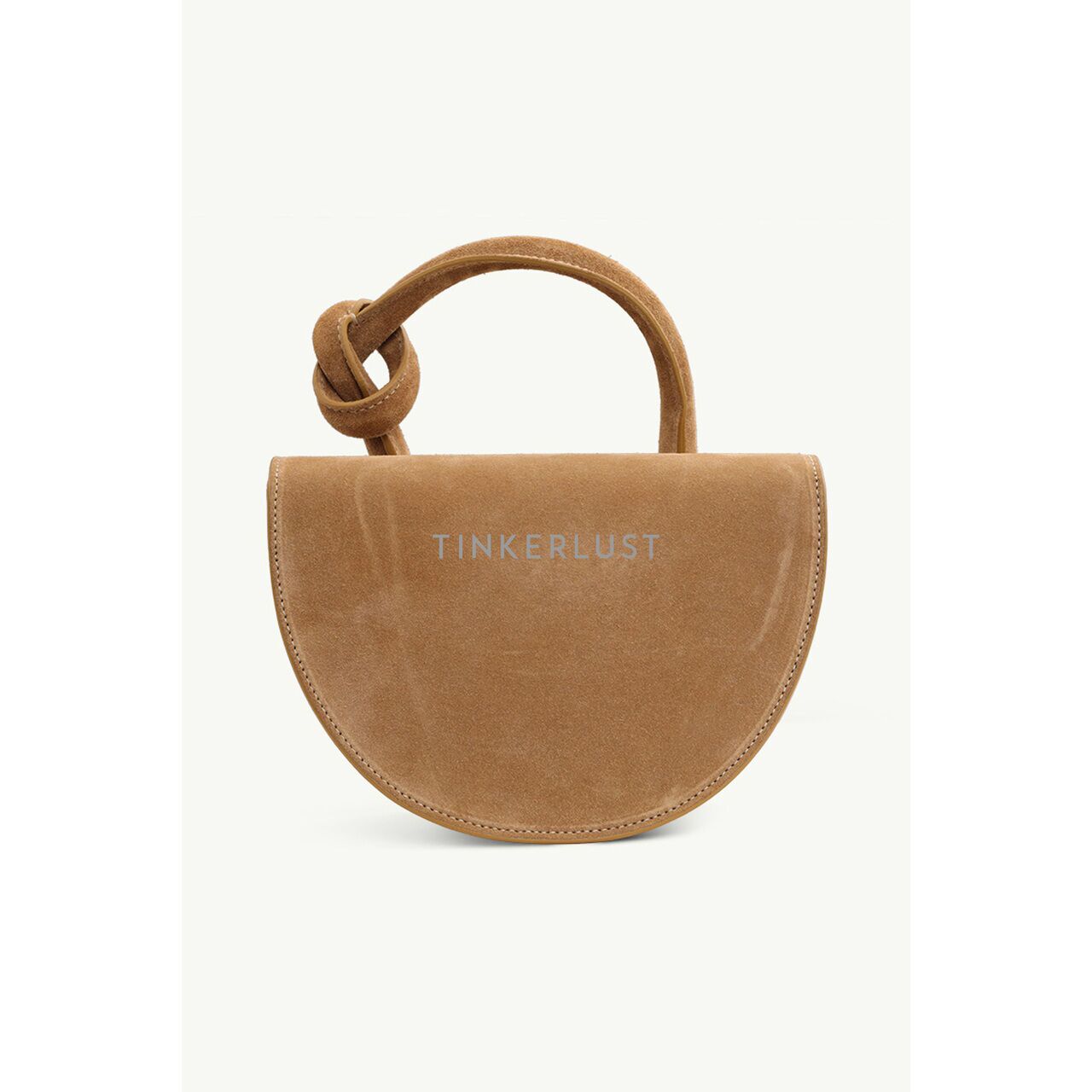 【YUZEFI】MINI PRETZEL SUEDE TOTE BAG - BUTTERSCOTCH YUZEFI Pretzel Knotted Tote Bag in Butterscotch Suede