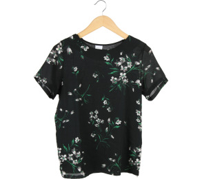 Zara Black Floral Blouse