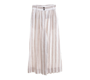 H&M Beige and White Stripe Long Pants