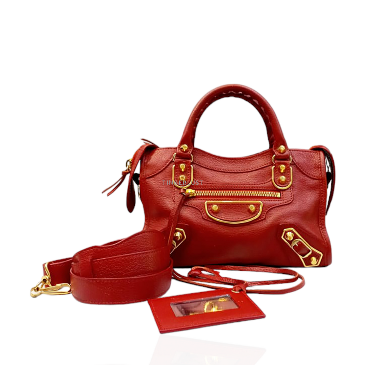 Balenciaga city hot sale mini red