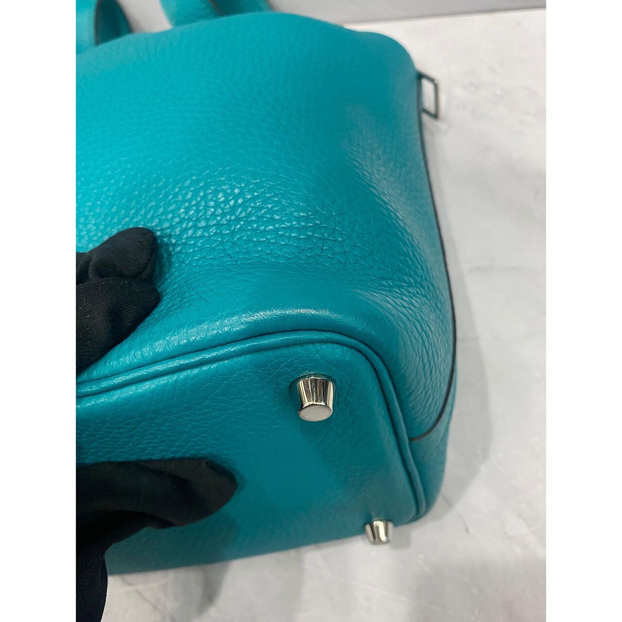 tas handbag Hermes Pico 18 Blue Paon Clemence Phw Stamp #X