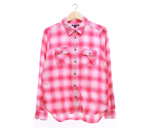 American Eagle Pink And Off White Shirt