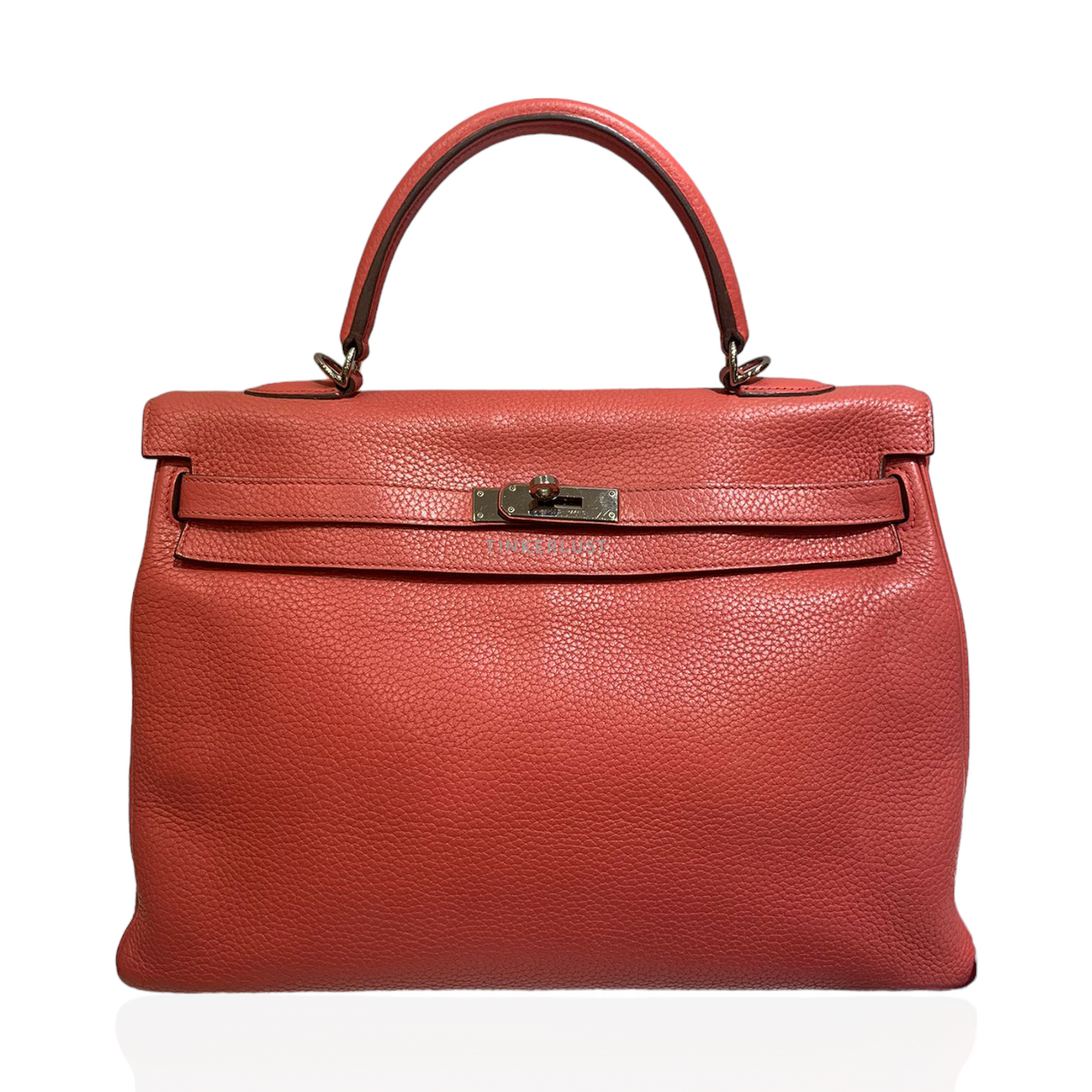 tas satchel Hermes Kelly 35 Pink Coral O Square 2011 Satchel Tinkerlust