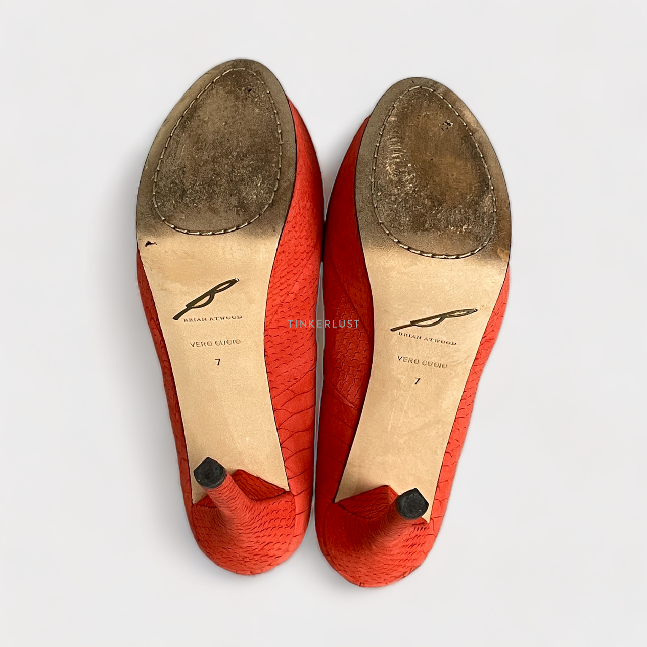 sepatu heels Brian Atwood Orange Bambola Pumps Heels Tinkerlust