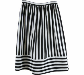 Topshop Black And White Striped Skirt